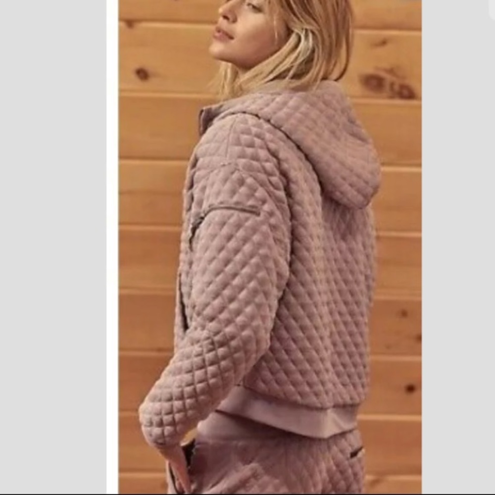 Free People Movement Quilted Zip Hoodie NEW Medium - Picture 2 of 5